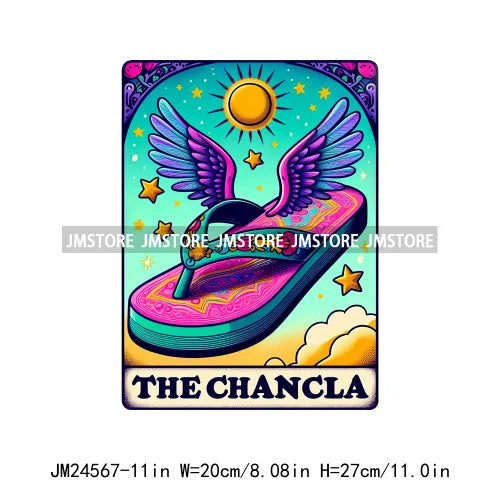 Funny Mexican Evil Eye Chismosa La Chigona Latina Skeleton Tarot Card Logos Iron On DTF Heat Press Transfer Stickers For Clothes