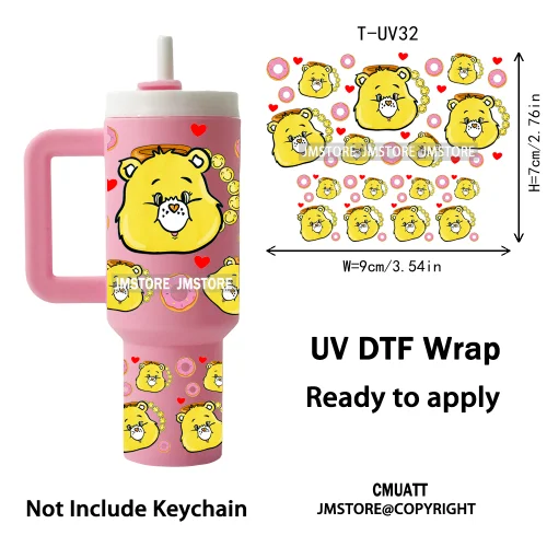 Trendy Cartoon Movies UV DTF Mini Tumbler Keychain Wraps Ready To Press High Quality Wraps UV Stickers for Tumbler Keychain