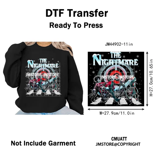 Cartoon Movie Friends Coquette Merry Christmas Sandy Claws Iron on Washable DTF Heat Transfer Sticker Ready to Press for Hoodies