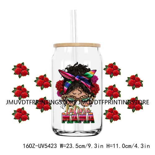 Proud Latina Chicano Girl With Rose UV DTF Transfer Stickers Decal For Libbey Cold Cups Mugs Tumbler Waterproof DIY Logo Mexican