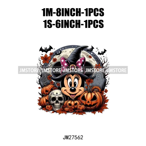 Cartoon Halloween Spooky Season Pumpkin Rip Gravestone Skull DTF Iron On Transfers Stickers Printing Ready To Press For Clothing