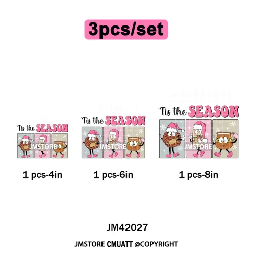 Tis The Season Pan Dulce Mexican Xmas Tuki Donkey Spanish Christmas Latin Iron on DTF Transfers Stickers Ready to Press for Text