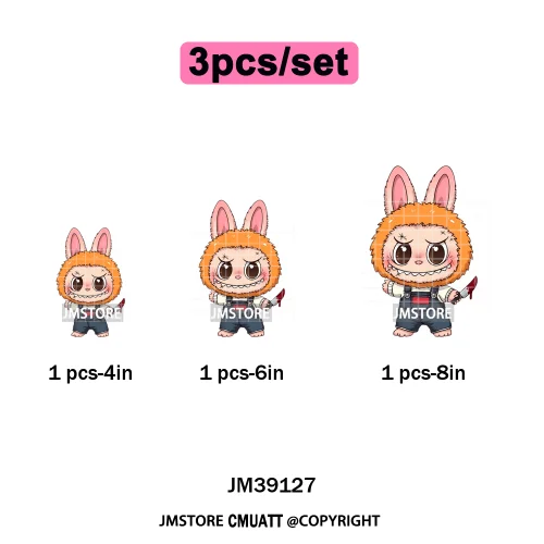 Cute Monster Cartoon Character Spooky Halloween Season Iron on DTF Washable Transfers Stickers Ready to Press for T-shirts Bags