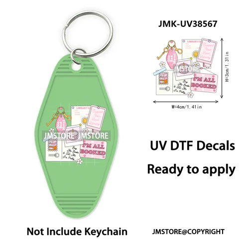 Back To School Teacher Coquette Bow UV DTF Motel Keychain Wraps Ready To Apply Waterproof High Quality Hotel Keychain Decals