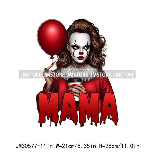 Halloween Spooky Horror Cartoon Mama Character Printing Iron On DTF Transfers Stickers Ready To Press For Sweatshirts