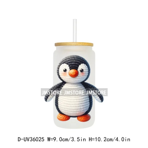 New Knitted Baby Animals UV Sticker Decals For Libbey Cold Cups Mugs Tumbler Transfer Stickers Waterproof High Quality Labels