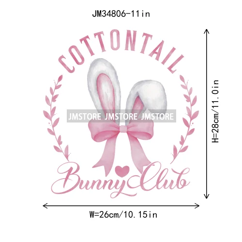 Cute Blowing Bubble Bunny Coquette Preppy Easter Eggs Carrot Iron On DTF Heat Transfer Stickers Ready To Press For T-shirts Bags