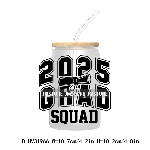 Class Of 2025 Graduation High School Senior UV DTF Transfer Stickers Decals For Libbey Cold Cups Mugs Tumbler Waterproof Labels