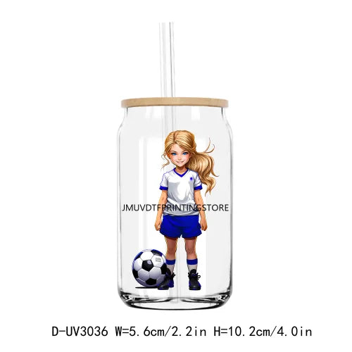 Sport Football Baseball Girl UV DTF Transfers Stickers Decals For Libbey Cold Cups Mugs Tumbler Waterproof DIY Craft