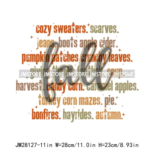 Pumpkin Season Autumn Coquette Bow Girly Cozy Fall Vibes Decals DTF Iron On Transfers Stickers Ready To Press For Hoodies Bags