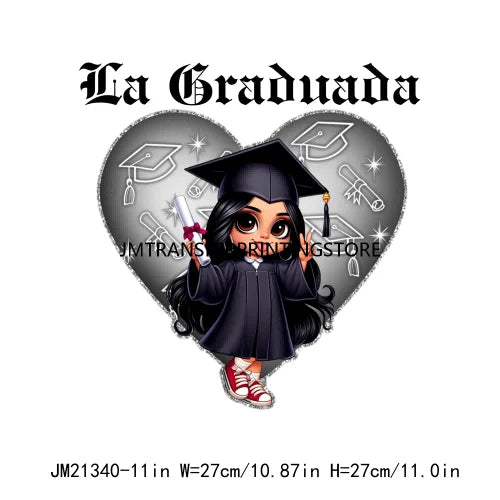 Chicana Chola Educated Latina Graduation Girl Mexican Culture Iron On Stickers Chingona y con Diploma DTF Transfers For Garment