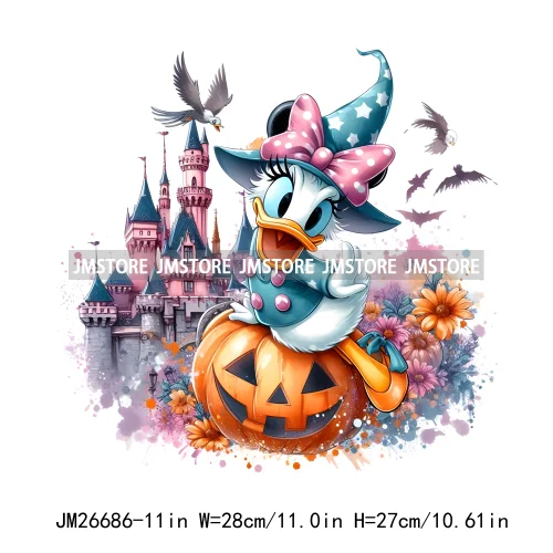 Wholesale Cartoon Character Pumpkin Halloween Scary Vibes Thermal Logo DTF Iron On Transfer Stickers Ready To Press For Clothing