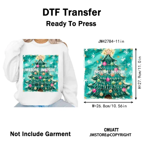 Preppy Brushstroke Gingerbread Santa Bow Tree Merry Christmas Girly Iron on DTF Transfers Stickers Ready to Press for T-shirts