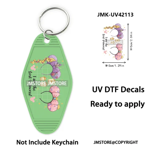 Coquette Bow Magical Mouse Cartoon UV DTF Motel Keychain Decal Ready To Ship Durable Transfer Stickers Prints For Hotel Keychain