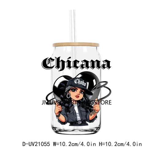 Mexican Latina Mama Chicano Cartoon Girls UV DTF Transfer Stickers Decals For Libbey Cold Cups Mugs Tumbler Waterproof DIY Logo