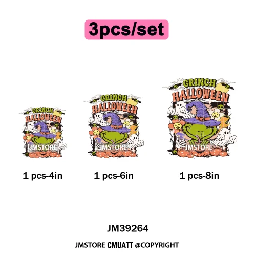 Pumpkin Spice Season Cartoon Horror Nightmare Halloween Vibes Iron on DTF Washable Transfers Stickers Ready to Press for Hoodies