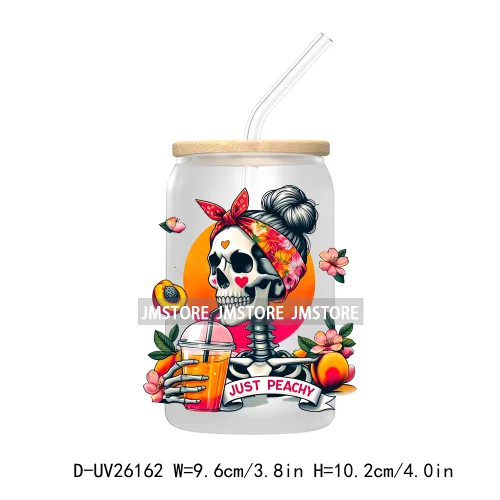 Antisocial Snarky Skeleton Skull UV DTF Transfer Stickers Decals For Libbey Cold Cups Mugs Durable Waterproof Custom Logo Labels