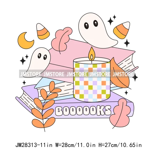 Howdy Halloween Spooky Book Lover Club Boo Jee Designs Ghosting You For Books Coffee Iron On DTF Transfers Stickers For Hoodies