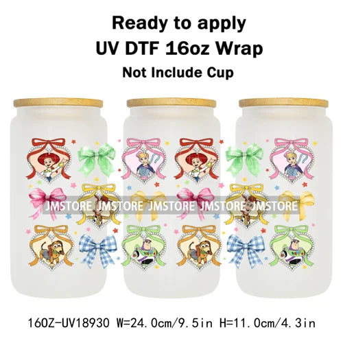 Bundle Princess Magical Mirror Bow UV DTF Stickers Ready To Apply Cup Wrap Durable Custom Prints DIY Craft For Libbey Can Glass