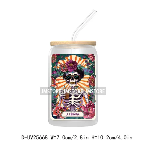 The Teacher Tarot Card UV DTF Transfer Stickers Decals For Libbey Cold Cups Mugs Tumbler Custom Logo Labels Funny Witchy Skull