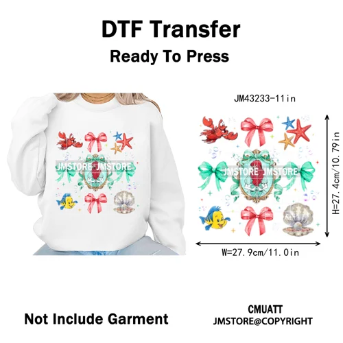 Trendy Girls Mirror Coquette Cartoon Friends Character Trip Holiday Iron on DTF Transfer Stickers Ready to Press for Sweatshirts