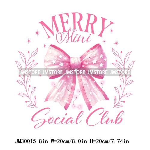 Coquette Pink Girly Christmas Vibes Book Just Waiting For Christmas Iron On DTF Transfer Stickers Ready To Press For Hoodies Bag