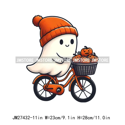 Colorful Coffee Spooky Babe Vibes Stay Spooky Season Ghost Skull Halloween DTF Decals Iron On Transfers Stickers For T-shirts