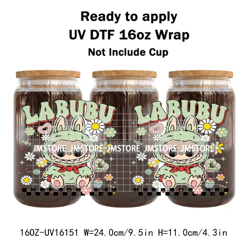 Colorful Cartoon Monster Dolls Princess UV DTF Stickers Ready To Transfer Cup Wrap Custom Labels For Libbey Can Glass Tumbler