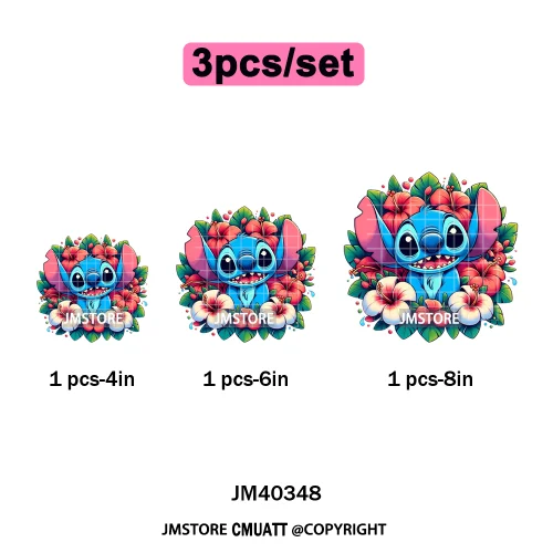 Trendy Cartoon Animal Characters Lover Cold Peel Logos Iron on DTF Washable Transfers Stickers Ready to Press for Hoodies Bags