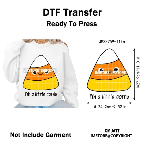 Cute Boos Ghost Pumpkin Halloween Season Thermal Printing Iron on DTF Washable Transfers Stickers Ready to Press for Textile
