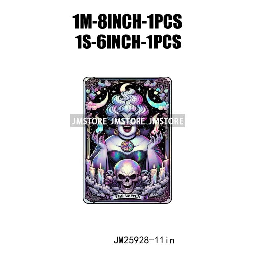 Custom Horror Halloween Emperor Empress Witch Skull Tarot Card Decals DTF Iron On Transfers Stickers Ready To Press For Clothing