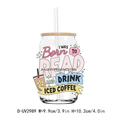 Books Are My Therapy Positive Quotes UV DTF Transfers Stickers Decals For Libbey Cold Cups Mugs Tumbler Waterproof DIY Craft