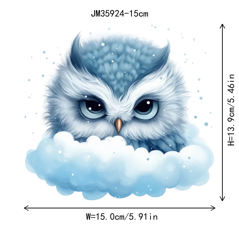 15cm 5.9in Kid Cloud Animal Tiger Lion Iron On Heat Transfer Sticker For Clothes DTF Print Vinyl Thermal Washable T-Shirt Decal