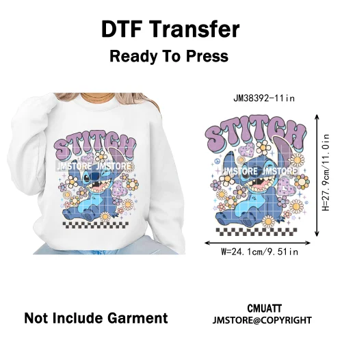 Cute Summer Holiday Life Palm Beach Vibes Cartoon Characters Coquette Iron on DTF Transfers Stickers Ready to Press for Clothing