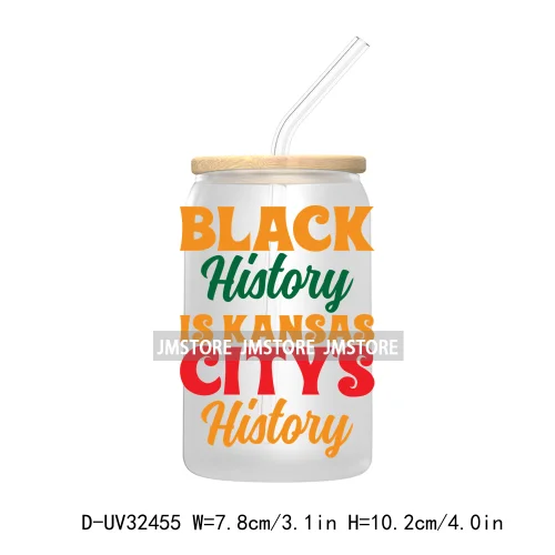 Black History Month Juneteenth African American UV Sticker Decals For Libbey Cold Cups Mugs Tumbler Transfer Stickers Waterproof