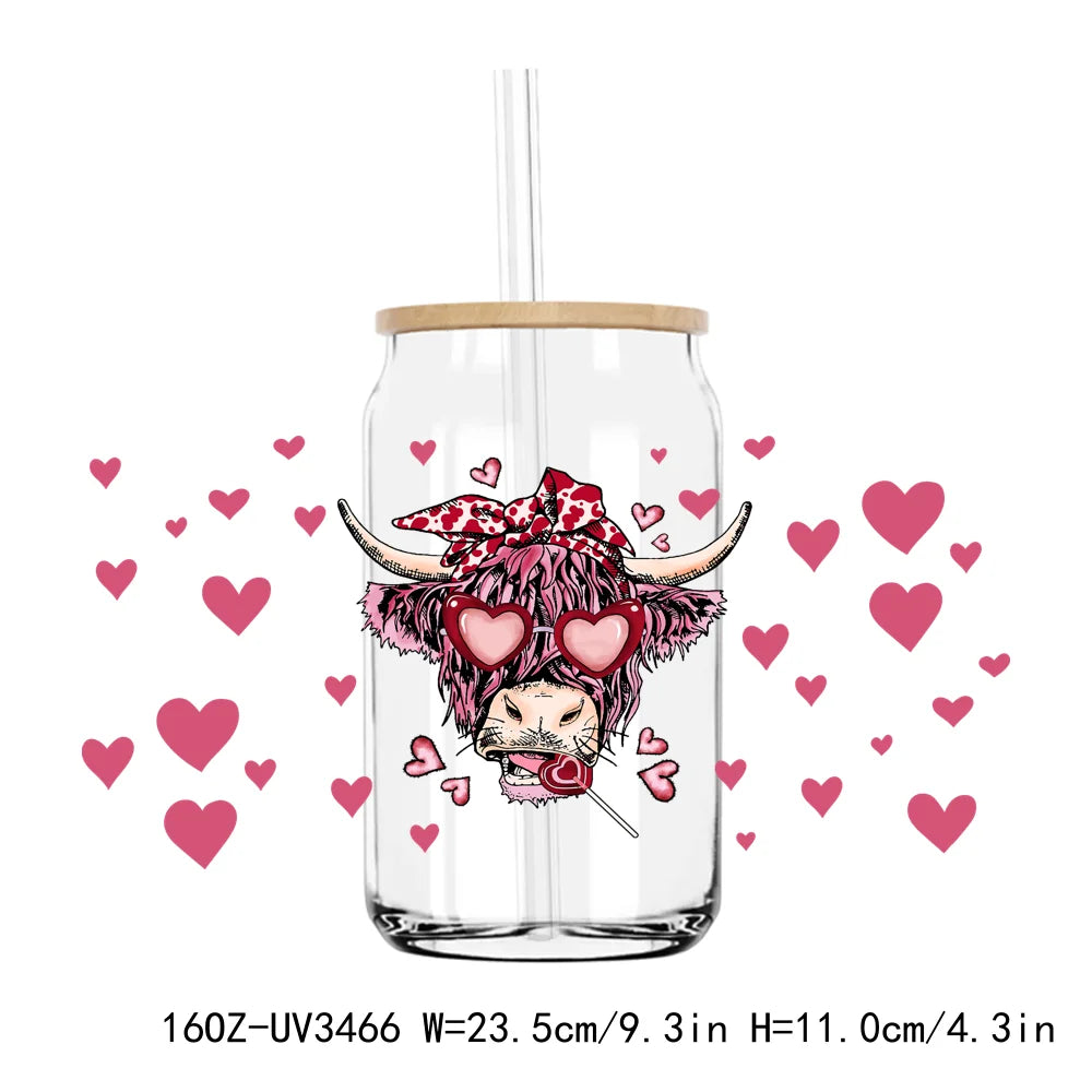 Love Jesus Valentine's Day 16OZ UV DTF Cup Wrap Transfers Stickers Mama Custom Label DIY Waterproof Logo For Libbey Glass Can