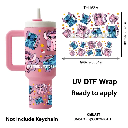 Trendy Cartoon Movies UV DTF Mini Tumbler Keychain Wraps Ready To Press High Quality Wraps UV Stickers for Tumbler Keychain