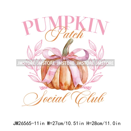 Fall Floral Coquette Bow Religious Jesus Autumn Girly Take Me To Pumpkin Patch DTF Iron On Transfers Stickers For T-shirt Bags