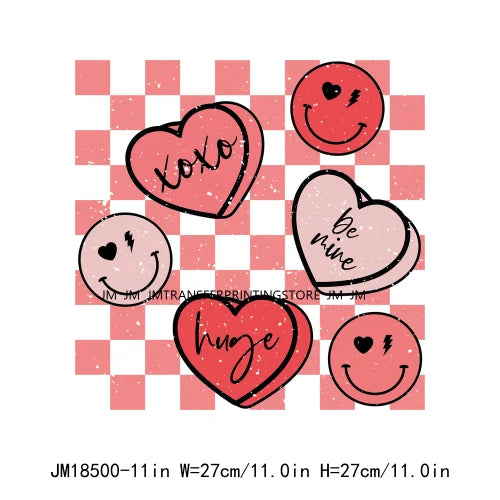 Be Mine Valentine Vibes Love More Worry Less All You Need Is Love XOXO Heart Candy Cold Peel DTF Transfer Stickers For Hoodies