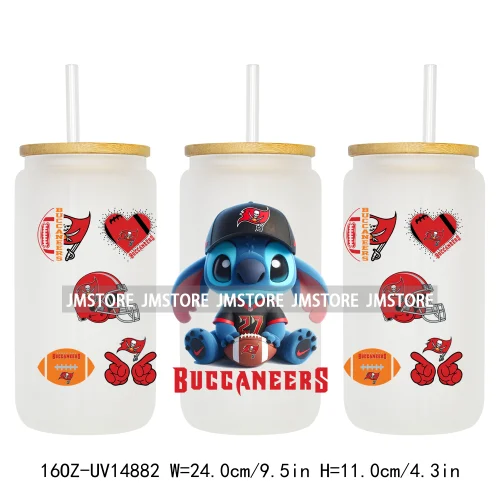 Cute Cartoon Sport Team Game Day 16OZ UV DTF Cup Wraps Ready To Apply Waterproof Transfer Stickers For Libbey Glass Can Tumbler