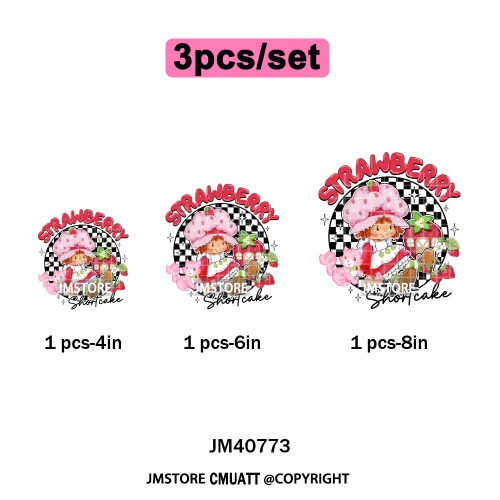 Best Friends Birthday Cute Little Berry Girl Coquette Character Design Iron on DTF Transfers Stickers Ready to Press for Textile