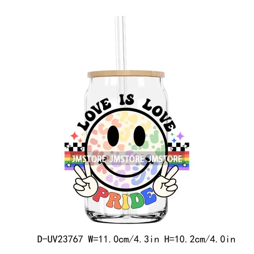 Retro Rainbow Butterfly Pride UV DTF Transfer Stickers Decals For Libbey Cold Cups Mug Tumbler Custom Waterproof Logo Proud Mama