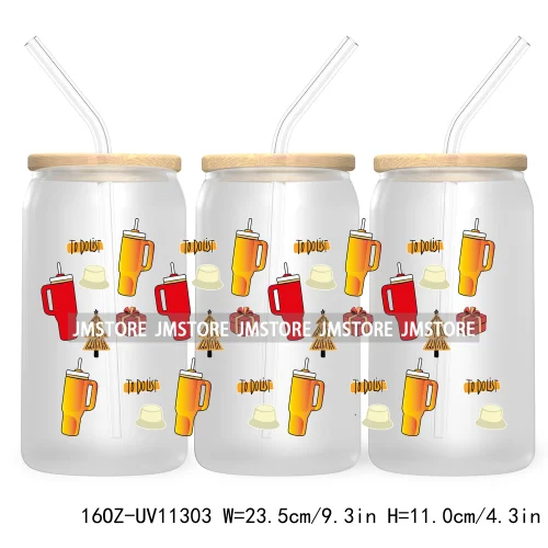 Trendy Coffee And Books Reading Floral Flowers 16OZ UV Cup Wrap DTF Transfer Stickers For Libbey Glass Can Cups Tumbler Labels