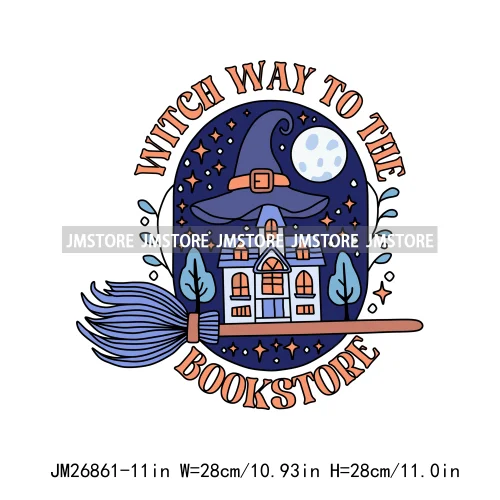 Custom Trick Or Read Ghost Witches Spooky Book Club Decals Bookish Girly Halloween DTF Iron On Transfers Stickers For T-shirts