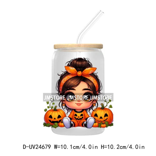 Halloween Latina Princess UV DTF Transfer Stickers Decals For Libbey Cold Cups Mugs Tumbler Custom Waterproof DIY Labels Pumpkin