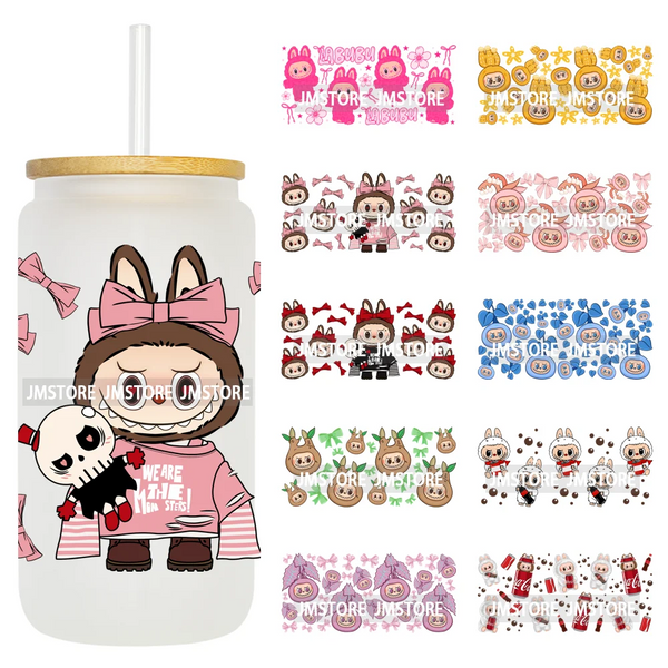 Laboo Cute Cartoon Monsters Soda Coquette UV DTF Stickers Ready To Transfer Cup Wrap Custom Labels For Libbey Can Glass Tumbler