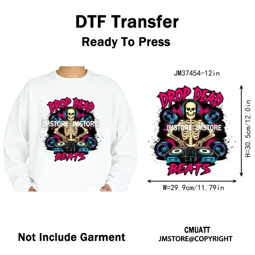 12in Colorful Rap Music Rock Vibes Mud Master Truck Space Trip Graffiti Iron on DTF Transfer Stickers Ready to Press for T-shirt