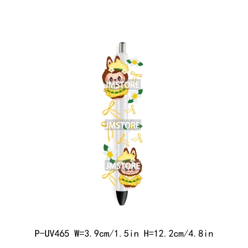 Cute Cartoon Monsters Character Kids UV DTF Pen Wraps Ready To Apply Transfer Stickers Waterproof Prints Durable Custom Labels