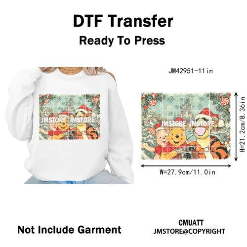 Cartoon Holiday Mouse Gingerbread Baking Christmas Tis The Season Iron on DTF Heat Transfers Stickers Ready to Press for Clothes