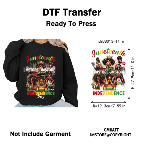 Juneteenth Vibes Black History They Not Like Us Black Queen Washable Iron on DTF Transfers Stickers Ready to Press for Clothing